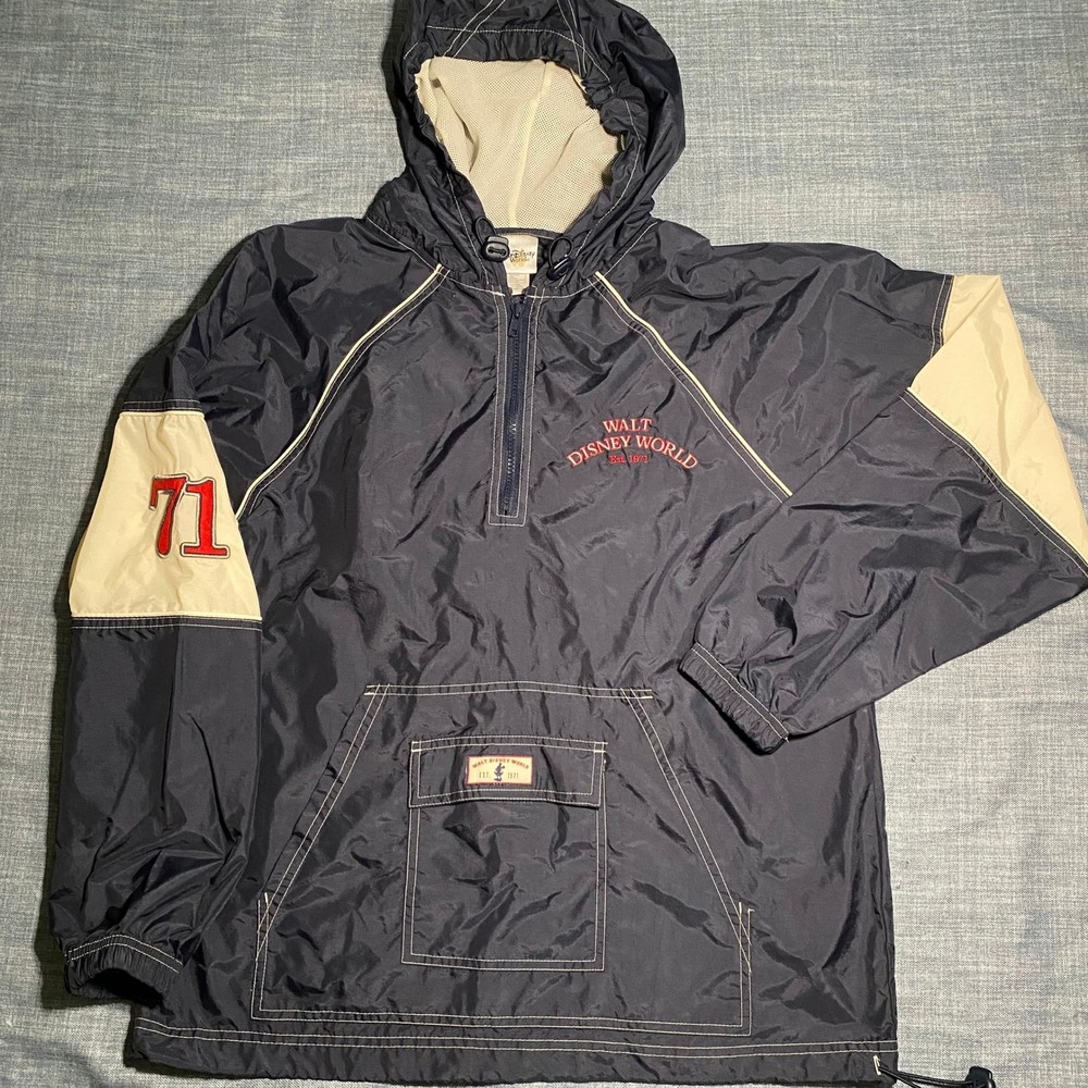 VTG Walt Disney World Est 1971 Pullover Anorak Jacket Hoodie Size S 90's